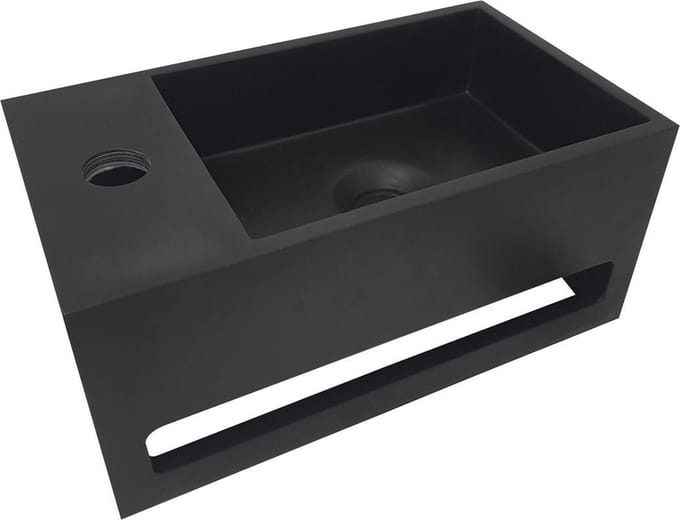 Wiesbaden Julia fontein Solid Surface 35 x 20 x 16 cm mat zwart links