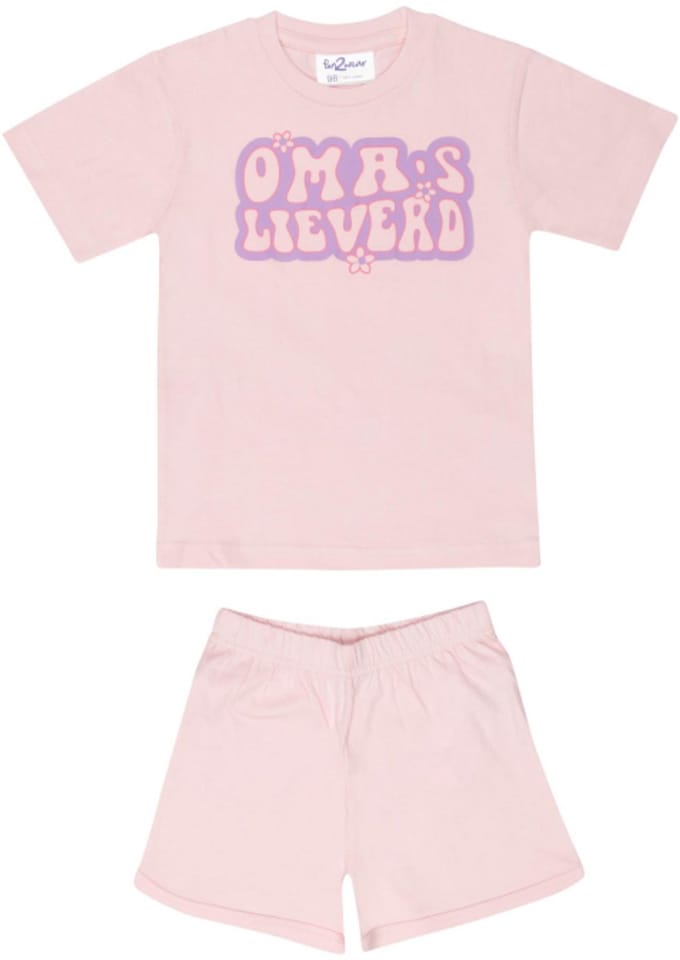 Fun2Wear meisjes shortama oma’s lieverd lichtroze – katoen – maat 92