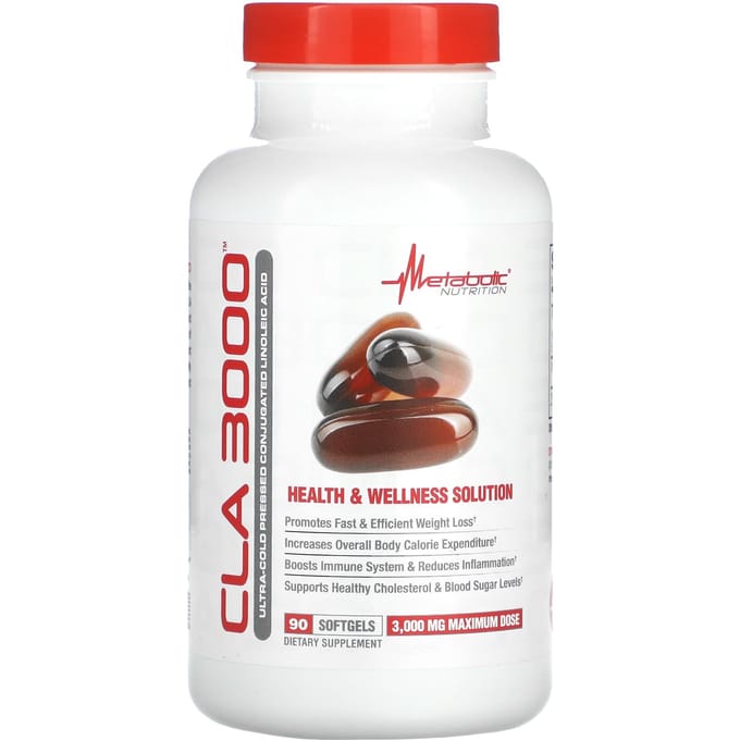 Metabolic Nutrition, CLA 3000, 3.000mg, 90 zachte capsules (1.000 mg per softgel)
