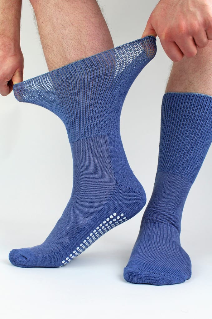 4-Pack Bamboe Diabetessokken Met Grip voor Mannen en Vrouwen