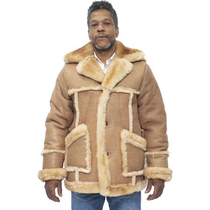 Designer winterjas van schapenvacht voor heren, Zaragoza