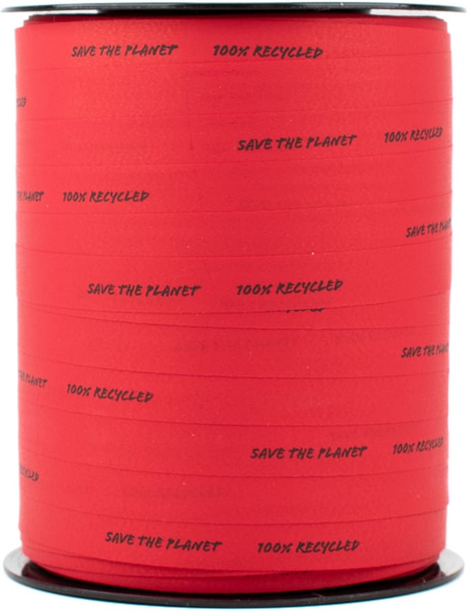 Krullint - 10 mm x 250 m - rood - 100% gerecycled PP