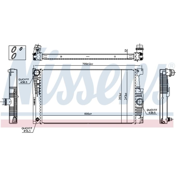 Radiator, motorkoeling NISSENS 60842
