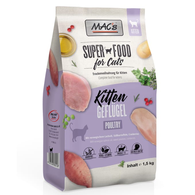 MAC's Kitten Kattenvoer - Gevogelte - 1,5 kg