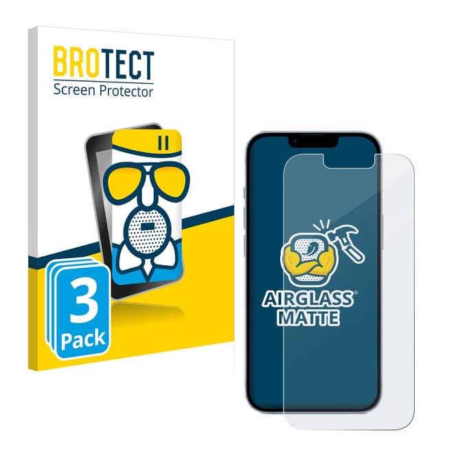 BROTECT - Screenprotector voor Apple iPhone 14 - Folie Beschermfolie Beschermglas matte 3 Stuks