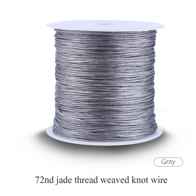100M x 0,8 mm nylon Chinese knoopkoord rattail macramé shamballa draad grijs wit