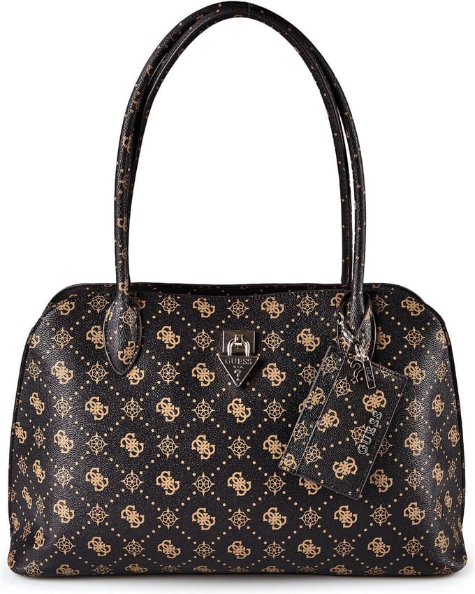 GUESS schoudertas Patsie Tote Espresso Logo donkerbruin