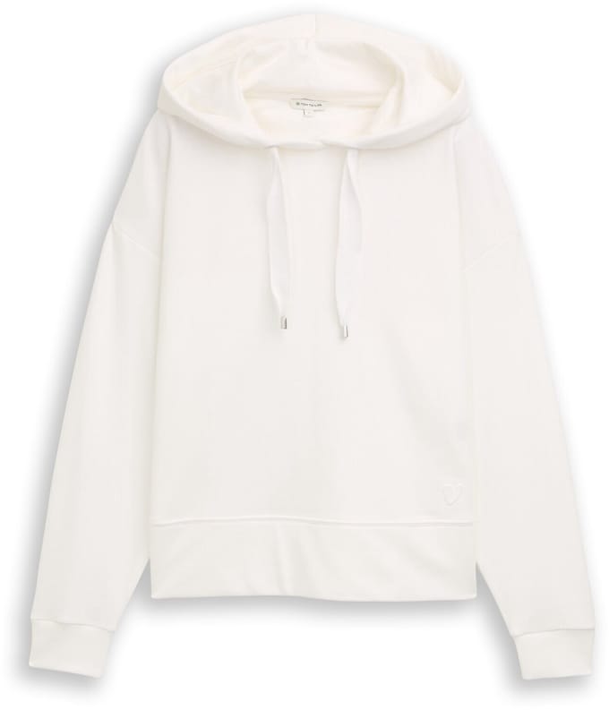 Tom Tailor - Hoodie sweatshirt met hartdetail - Maat M - Whisper White