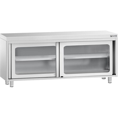 GGM Gastro Edelstahl Arbeitsschrank PREMIUM - 2000x700mm - mit Glasschiebetür