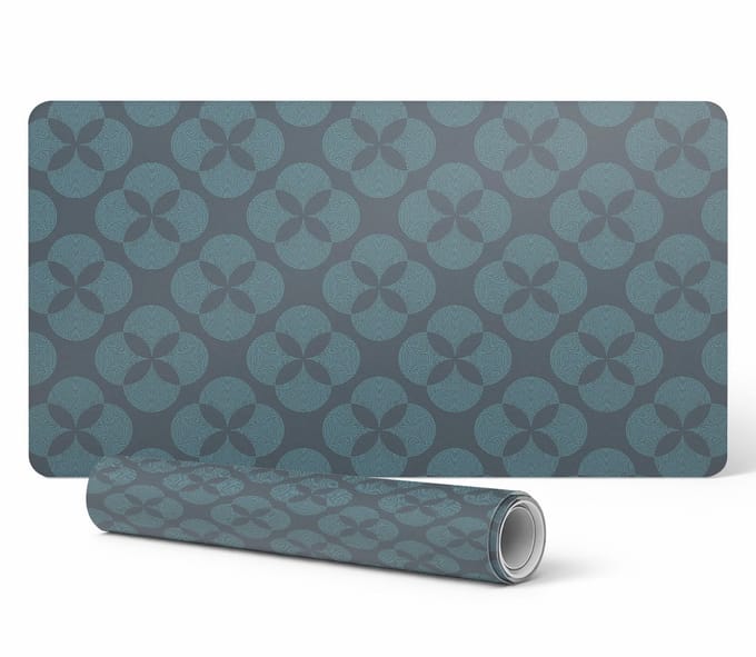 Decoratieve bureauonderlegger met geometrisch bloemenpatroon 90x45 cm