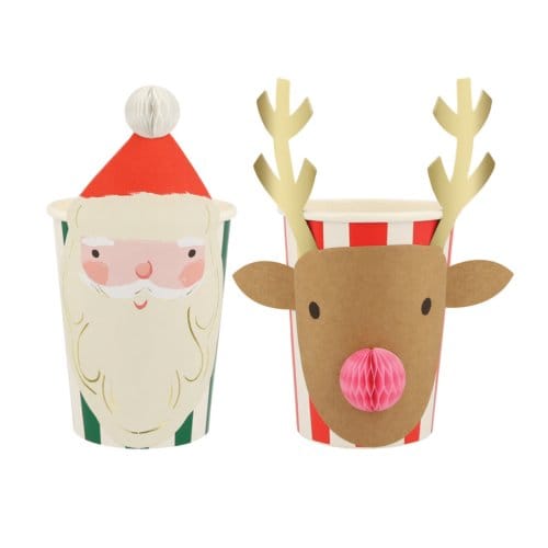 Meri meri kerst - bekertjes papier christmas honeycomb set à 8 stuks