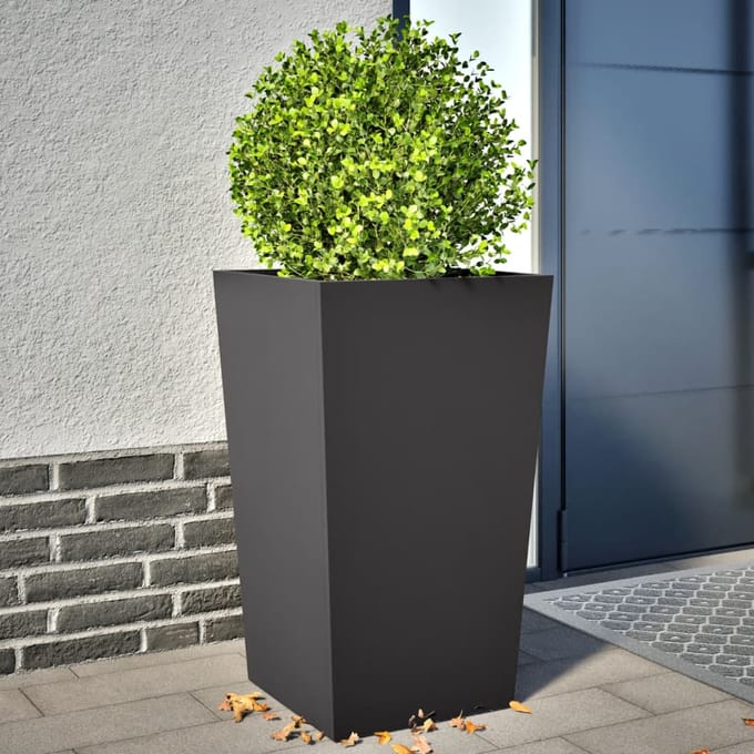 vidaXL - Plantenbakken - 2 - st - 45x45x75 - cm - staal - zwart