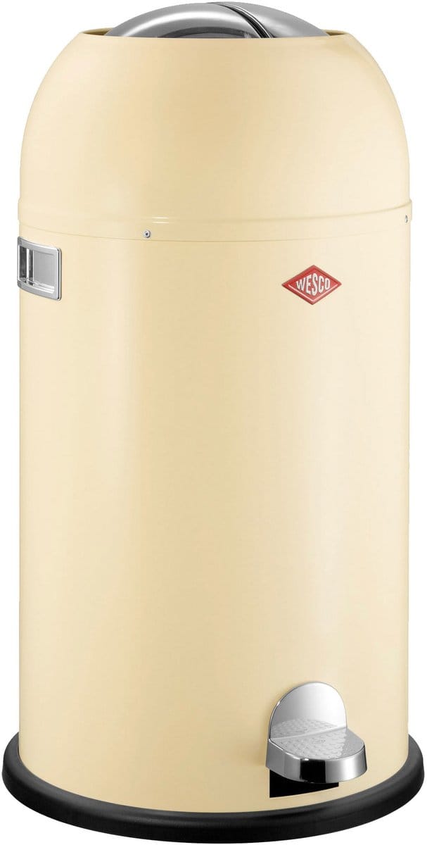 WESCO Kickmaster Prullenbak | Pedaalemmer | 33 Liter | Metaal - Amandel | Afvalemmer - Made in Germany