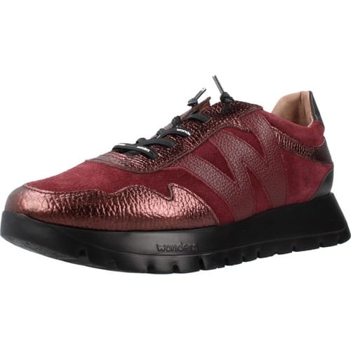 Wonders Leren Odisei sneakers in granaatrood