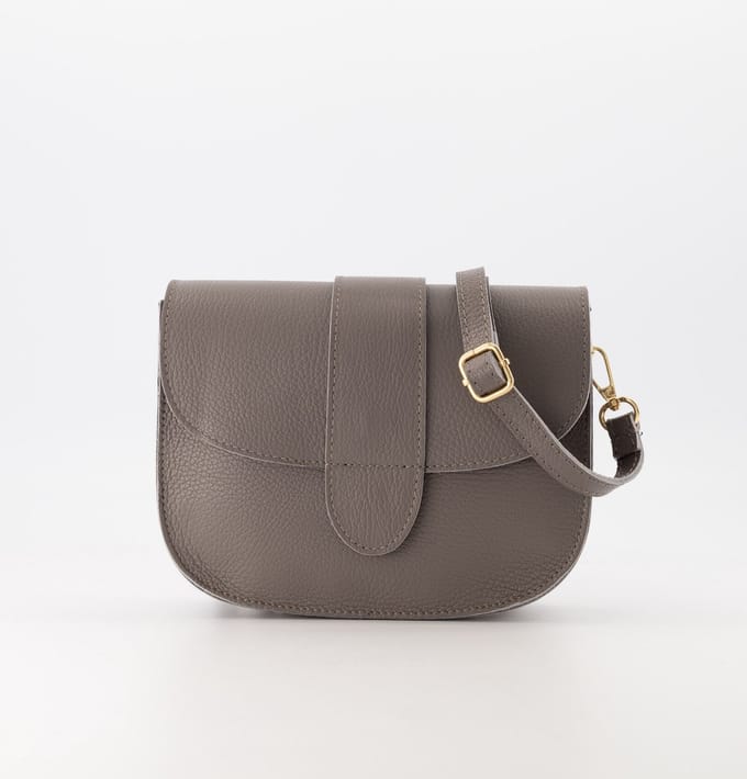 crossbody -leer -Grijs