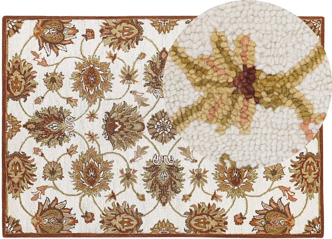 EZINE - Vloerkleed - Lichtbeige - 140 x 200 cm - Wol