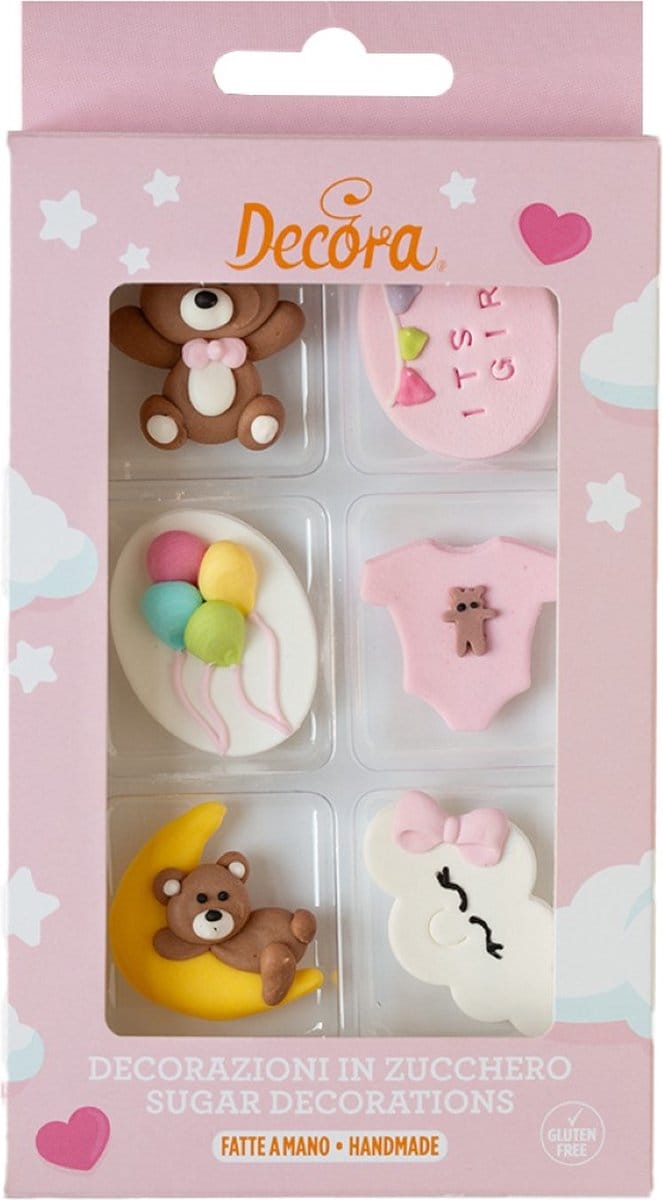 Decora Suikerdecoraties Set/6 - Baby Girl