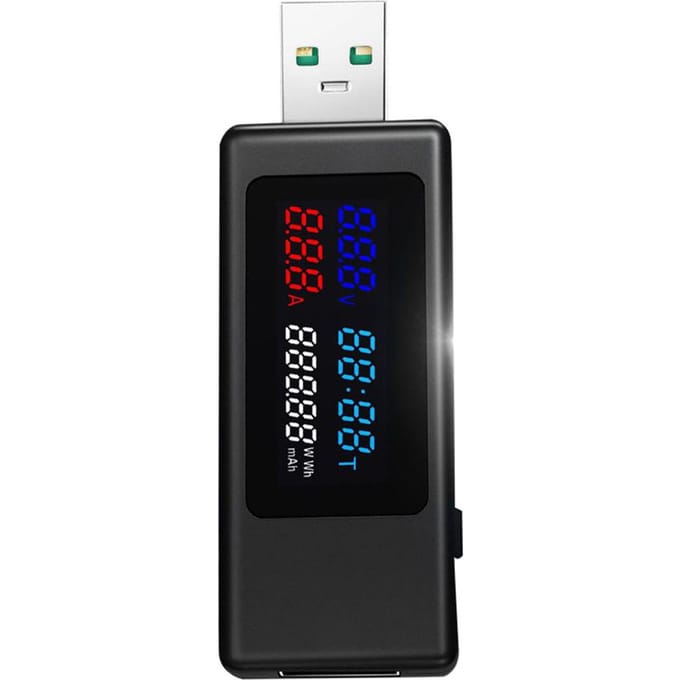 KWS-V30 USB-vermogensmetertester 6in1 Stroomspanning Timing Vermogen Capaciteit Elektrische hoeveelheidstester