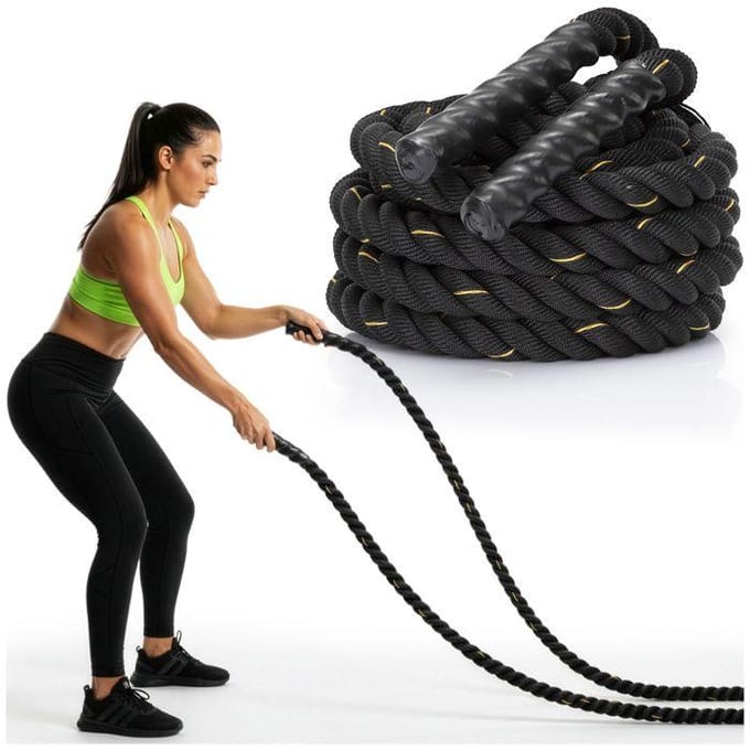 Actiget® Battle Rope - 9 Meter - Inclusief Hoes - 6.2 KG - Zwart