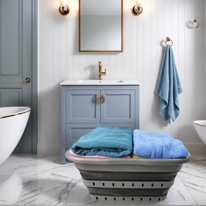 Opvouwbare kunststof wasmand 41L met handgrepen - Ruimtebesparende opbergcontainer/organizer