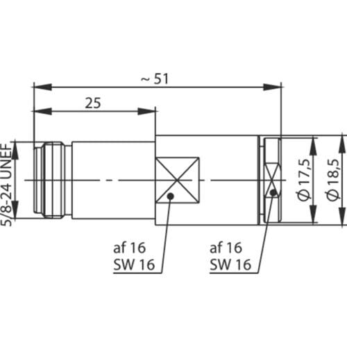 Telegärtner 100024038 100024038 N-connector Koppeling, recht 50 Ω 1 stuk(s)
