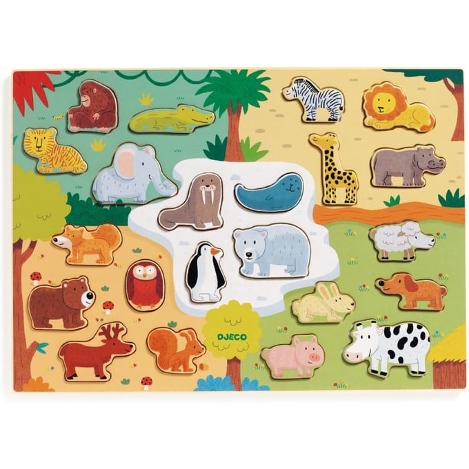 DJECO houten puzzel Animo 2 jr+ / 22 stks