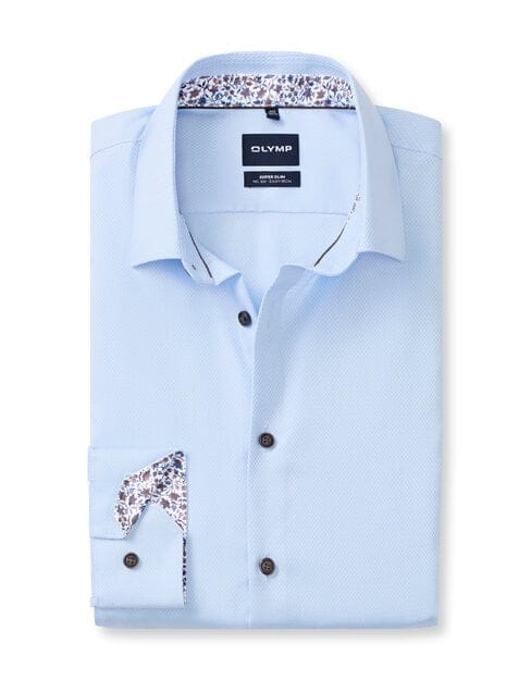 OLYMP No. Six Overhemd, Super Slim, Kent, Bleu