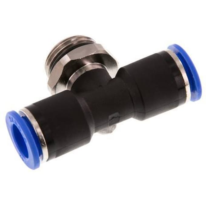 12mm x G1/2'' inline T-stuk Messing/PA 66 Insteekfitting Buitendraad Draaibaar NBR