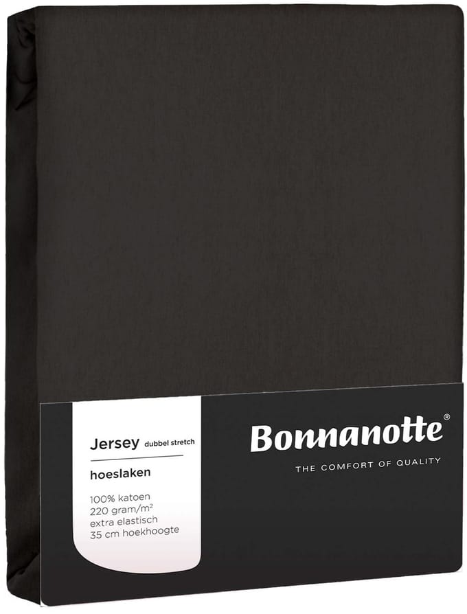 Bonnanotte Hoeslaken Jersey Dubbel Stretch Deep Grey 180x200/210