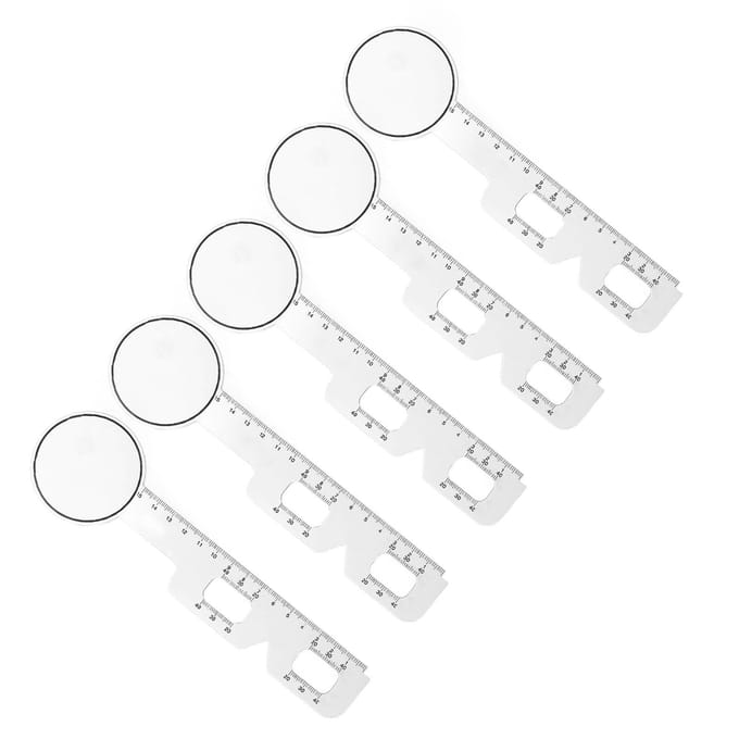 5 Stuks PD Lineaal Pupilafstand Meter Pupillometer Plastic PD Meetliniaal voor Oog white