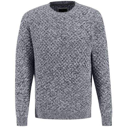 Fynch-Hatton Trui Ronde Hals Mouliné Texture Knit Navy / male
