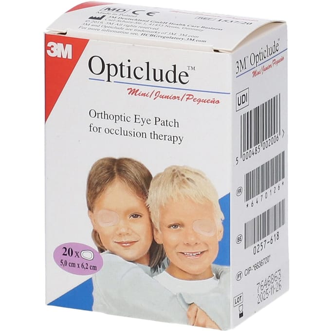 3M Opticlude Oogpleister Junior 6,3cm X 4,8cm 153720 20 Pleister