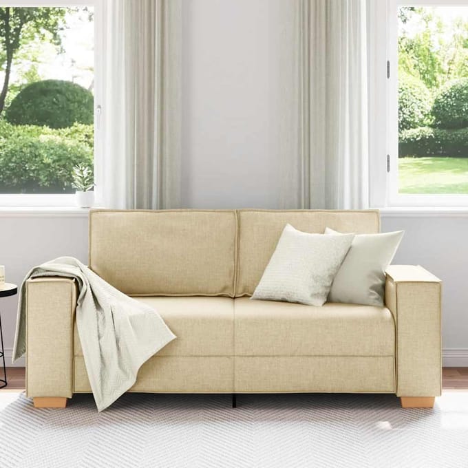 vidaXL - 2-zitsbank - Crème - 180x78x84 - cm - Stof