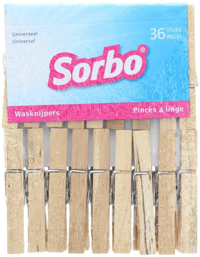 Wasknijpers hout 36 st