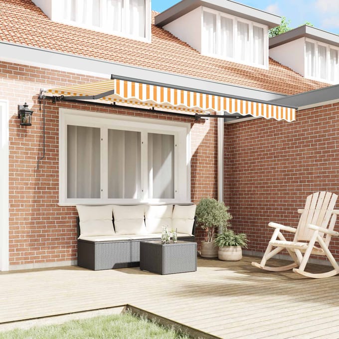 vidaXL - Uitschuifbare - luifel - Geel - 300 - x - 200 - cm - Stof