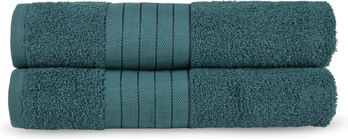 Good Morning uni handdoek effen kleur - Handdoekenset 2 - Donkergroen - Badstof