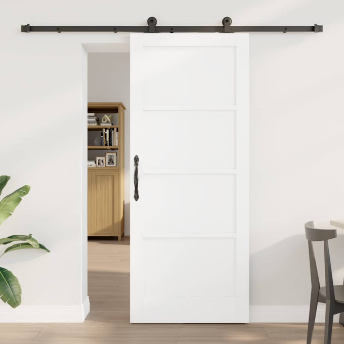 vidaXL - Schuifdeur - ORKDAL - 83 - x - 202 - cm - Massief - grenenhout - Wit