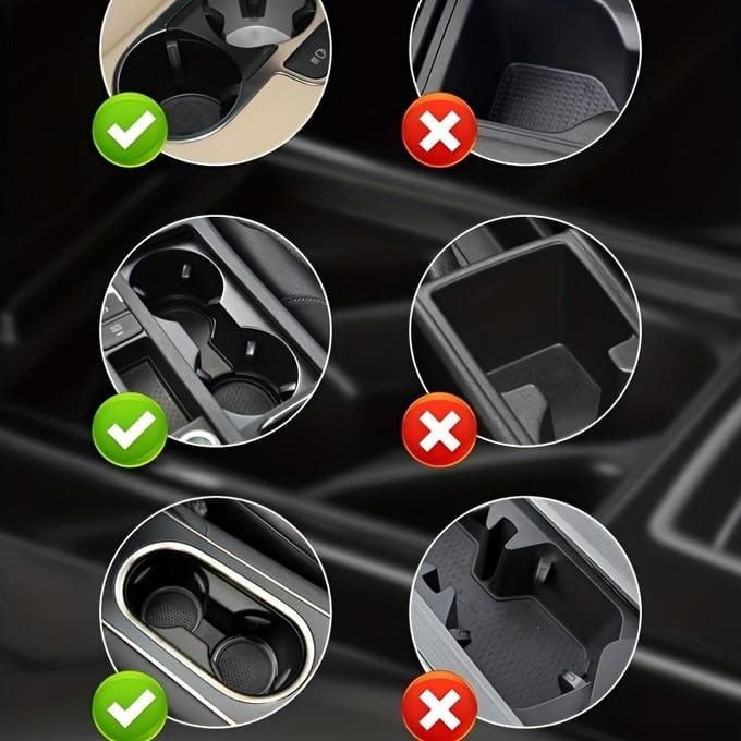 Extenseur de porte-gobelet de voiture, adaptateur de voiture, double support de verre multifonctionnel réglable avec support pour téléphone, organisateur d'aromathérapie noir