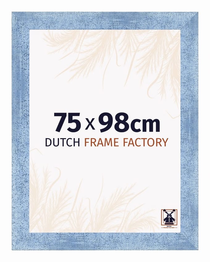 Fotolijst 75x98 cm - MDF - Helder Blauw Geveegd - Praag