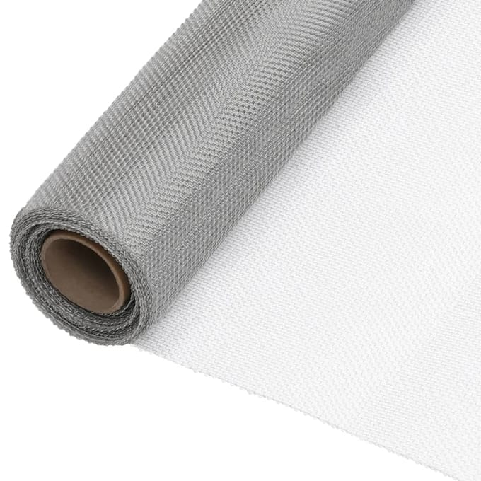vidaXL - Gaasjes - 112 - x - 1000 - cm - Roestvrij - staal - 304 - zilver