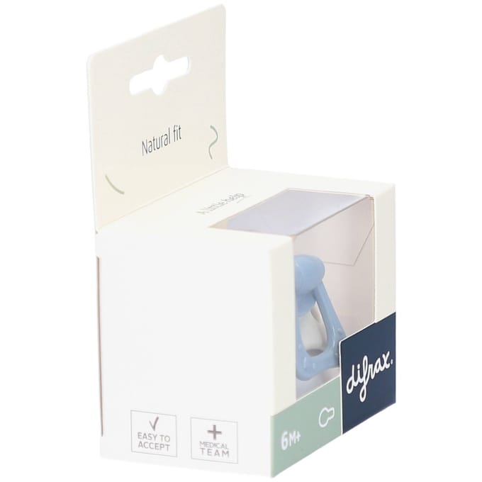 Difrax fopspeen little venture 6.maanden Light Blue Grey unisex