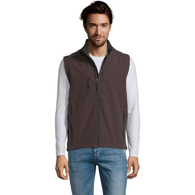 SOLS Heren Rallye Softshell Mouwloos Gilet (Donkere chocolade)