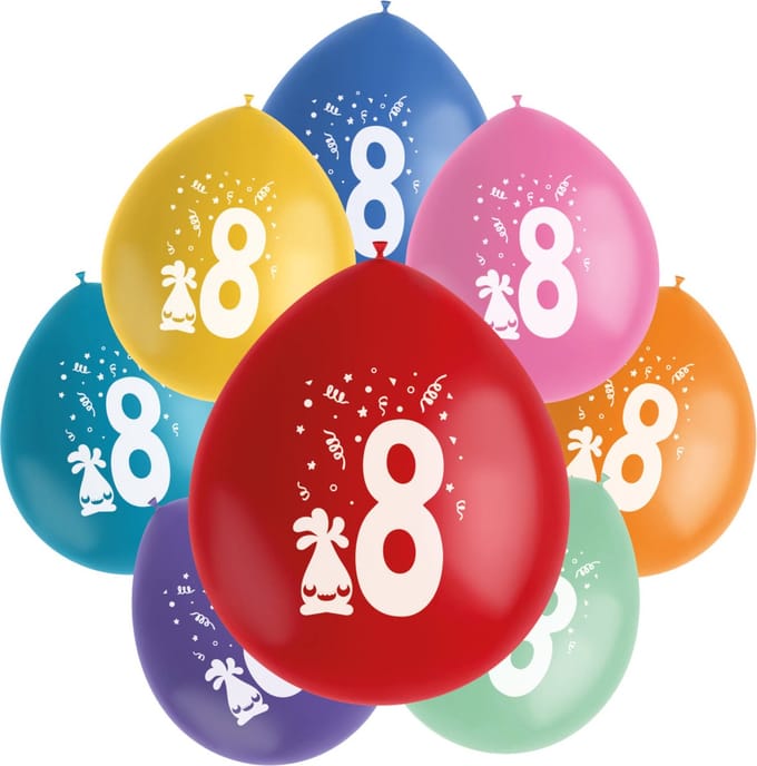 Folat - Ballonnen Color Pop Monsters 8 Jaar 23 cm - 8 stuks