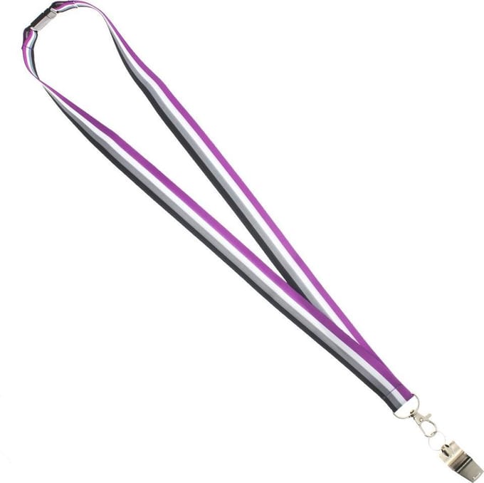 Zac's Alter Ego Sleutelkoord/Lanyard Asexual met fluitje Multicolours