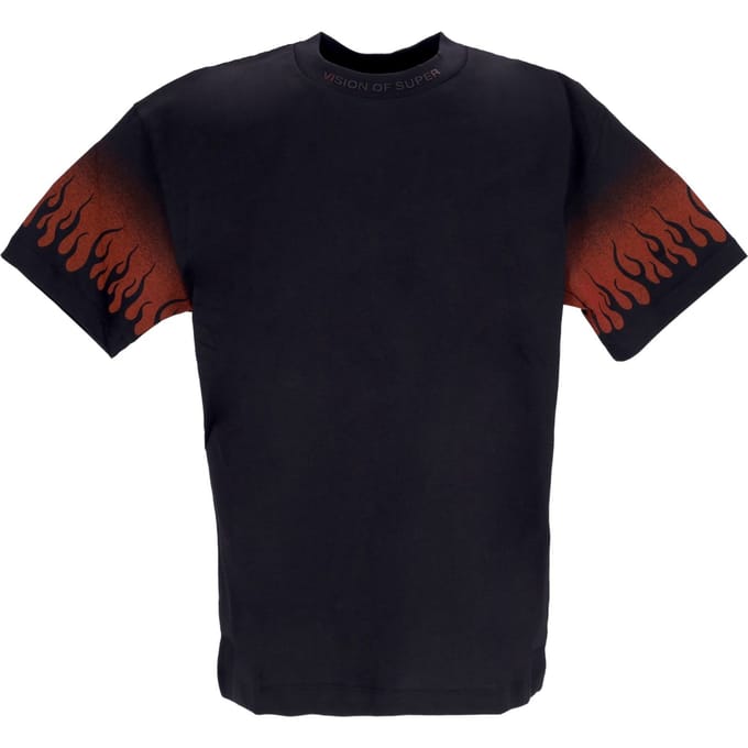 Negative Flames Tee Heren T-shirt Zwart/rood
