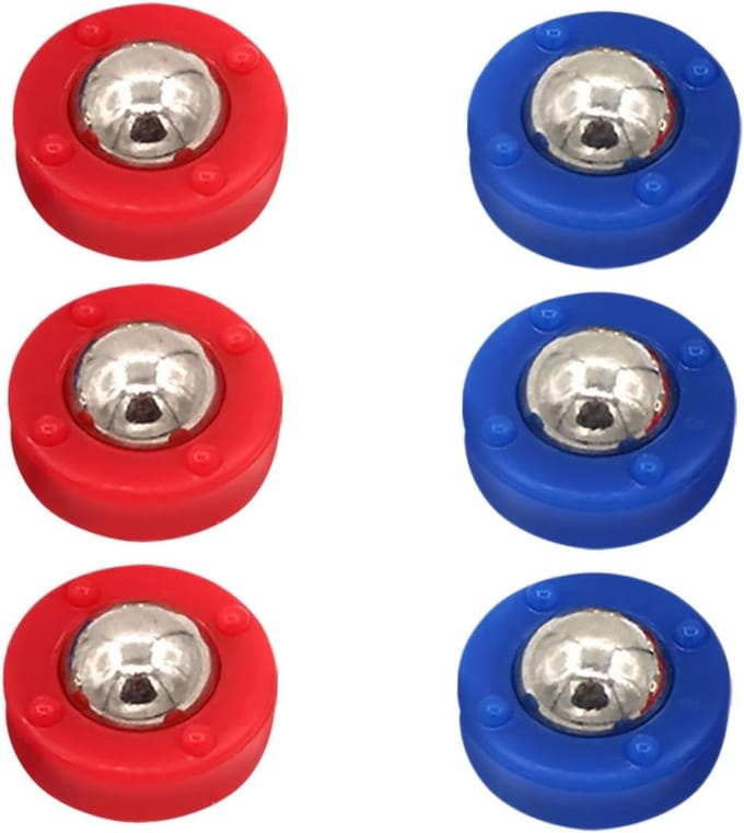 Sjoelbak Accessoires - Spel Pucks - Tafelspel Plezier - Set van Zes - Compact Formaat - Diverse Kleuren