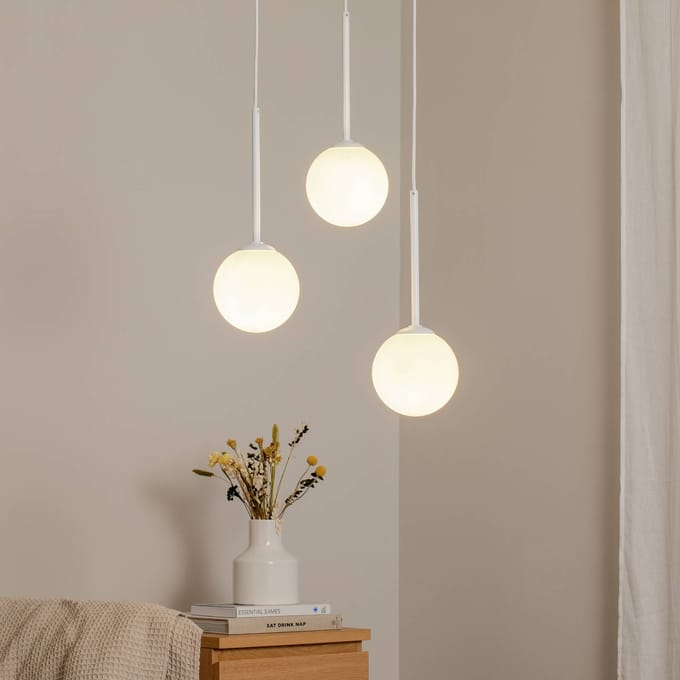 ALDEX Hanglamp Joel, rond, wit, 3-lamps
