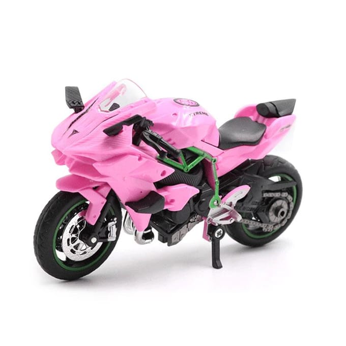 Spuitgietmodel Legering Motorfietsmodel Kinderspeelgoed Hanger Schuifauto Model Jongensspeelgoed Met Basis pink