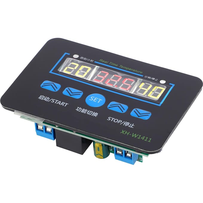 Régulateur de température à affichage 3 fenêtres 19 99 degrés Celsius Module thermostat pour systèmes de climatisation 220V gray