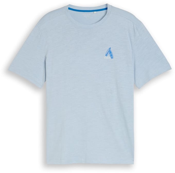 Tom Tailor - T-shirt met borduursel - Maat XL - light blue grey